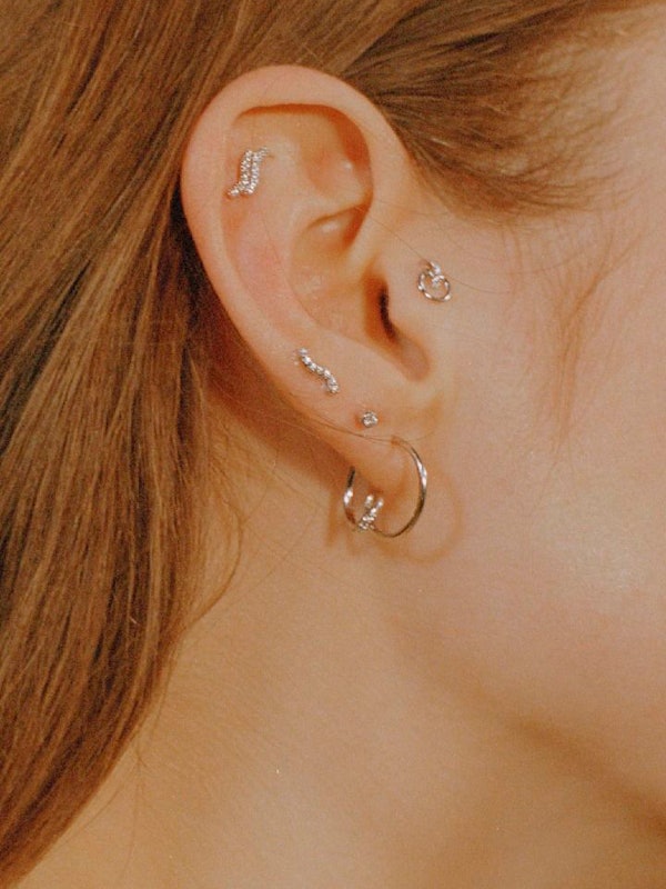 Double Wave Piercing Ohrstecker