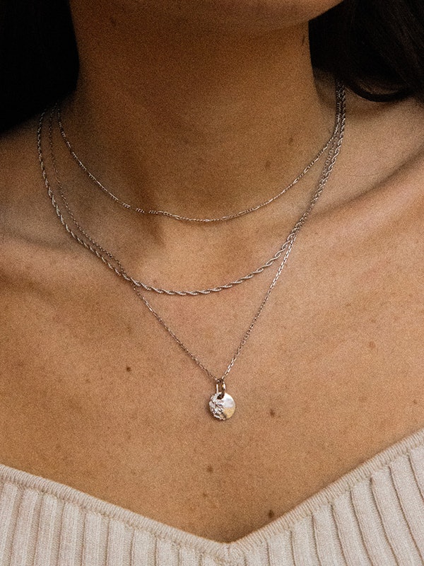Silver LV necklace preorder – Maria's Joyeria