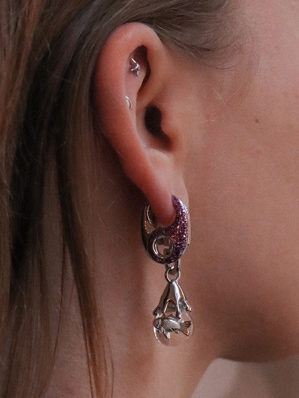 Vogue Lilac Glitter Earring