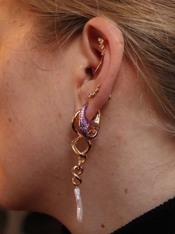 Vogue Lilac Glitter Earring