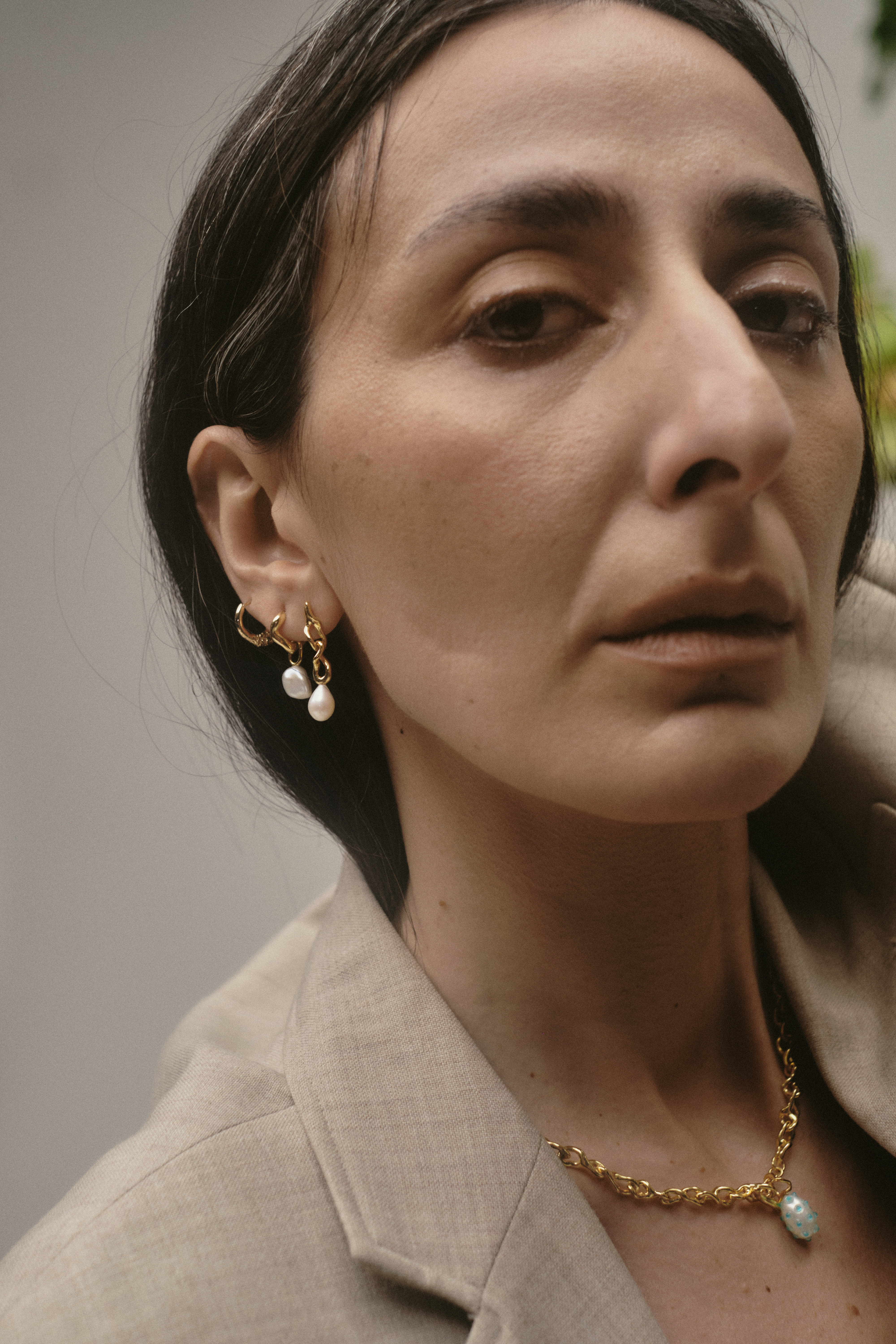 Maria Black Orion 刻印有】MARIA BLACK Orion 淡水パール付き片耳