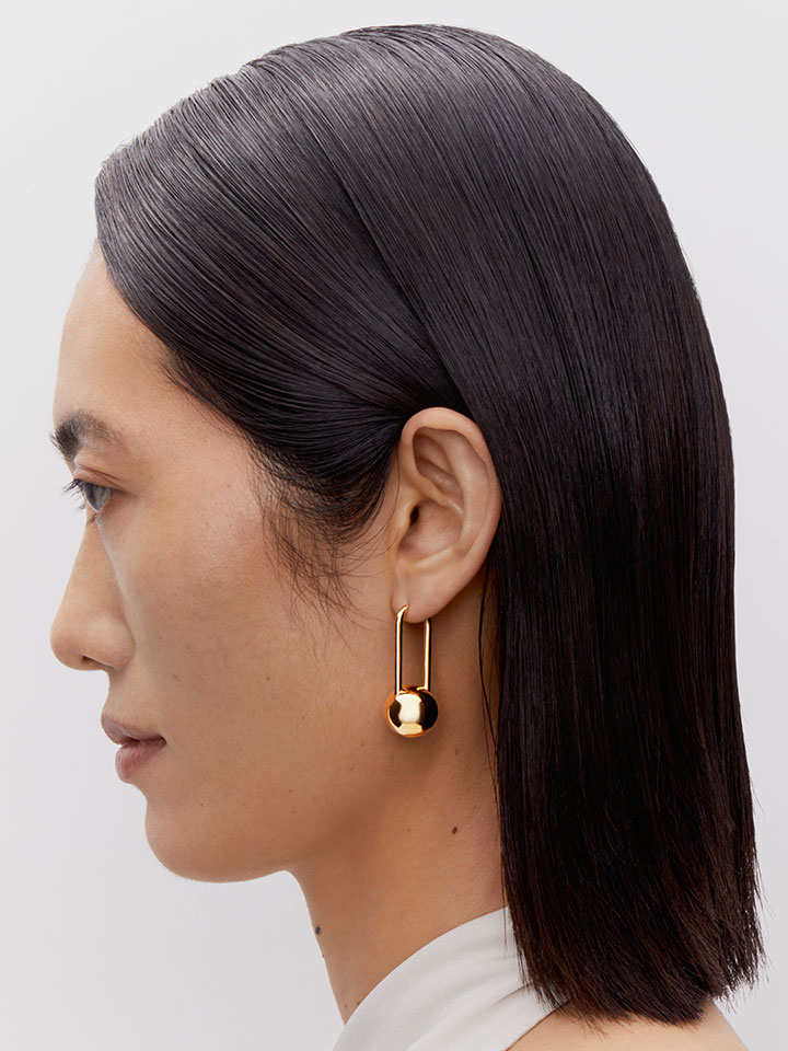 Maria Black 14kt gold diamond Fall hoop earrings - Silver