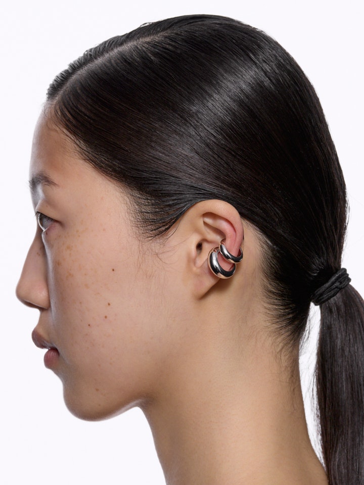 Ear Cuff SilberDream Con Triangoli E Zirconi Neri – Orecchini A Morsetto In Argento 925