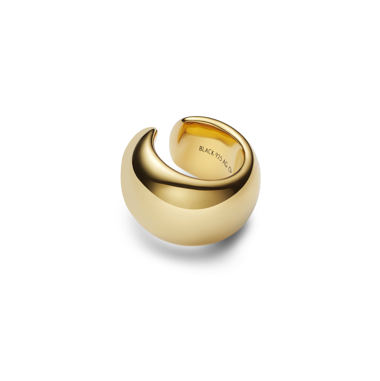 Maria Black Womens Gold Hp Sterling Silver April Snow Cuff 1